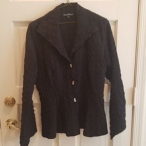 Courtney Washington black gauze blazer M